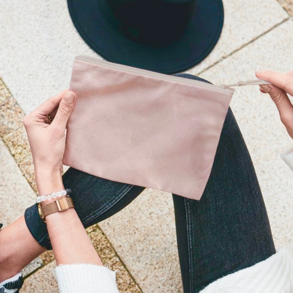 Light Pink Zipper Clutch